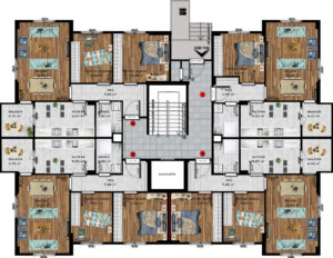 Selvi Apartmanı Zemin Kat Planı